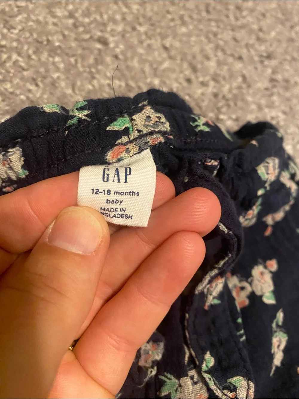 GAP Navy Floral Linen Pants